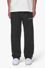 Logo Wide Sweat Pants Washed Black-1