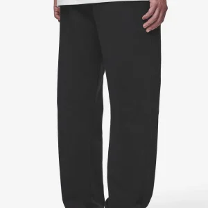 Logo Wide Sweat Pants Washed Black-2