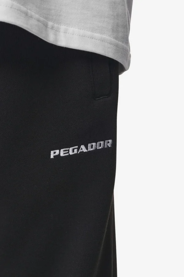 Logo Wide Sweat Pants Washed Black-3