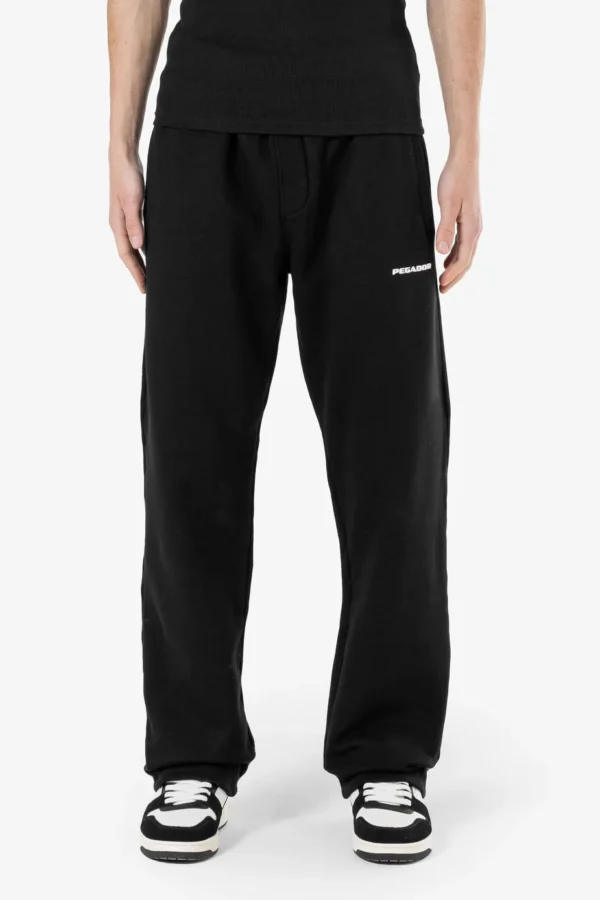 Logo Wide Sweat Pants Washed Black White Gum