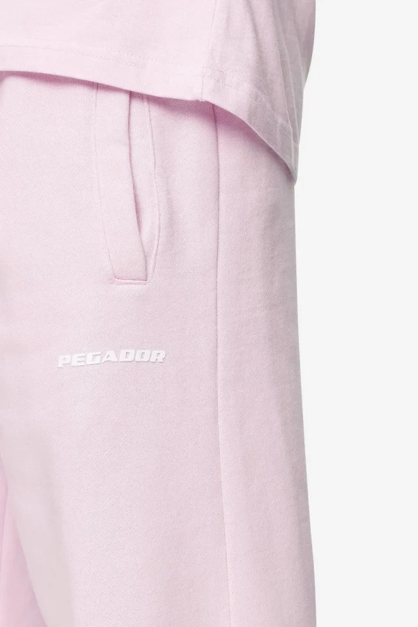 Logo Wide Sweat Pants Washed Bubblegum White Gum-2