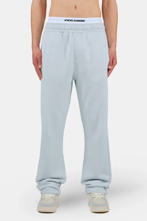 Logo Wide Sweat Pants Washed Dream Blue White