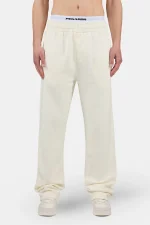 Logo Wide Sweat Pants Washed Unbleached White