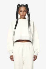 Londa Cropped Oversized Sweater Washed Salty Cream Gum