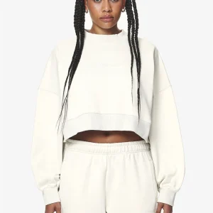 Londa Cropped Oversized Sweater Washed Salty Cream Gum