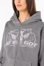 Loni Oversized Sweat Jacket Vintage Grey-2