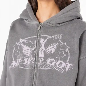 Loni Oversized Sweat Jacket Vintage Grey-2