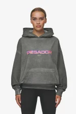 Lui Sprayed Oversized Hoodie Oil Dyed Deep Grey