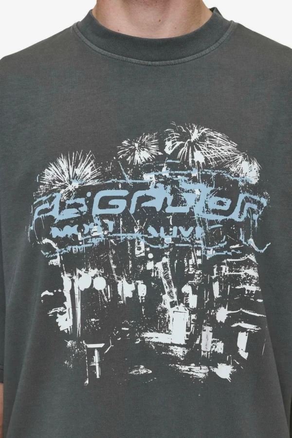Macon Boxy Tee Washed Anthracite-