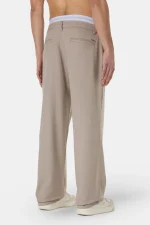 Mador Wide Suit Pants Dark Stone-1