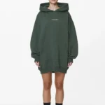 Malm Logo Oversized Hoodie Dress Washed Sage Green