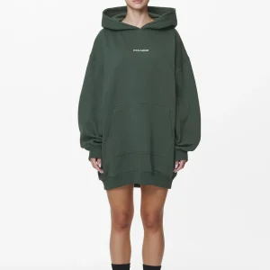 Malm Logo Oversized Hoodie Dress Washed Sage Green