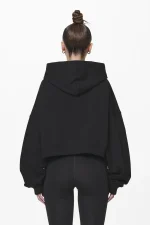 Marla Cropped Zip Hoodie Black Gum-1