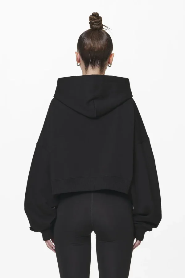 Marla Cropped Zip Hoodie Black Gum-1