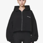 Marla Cropped Zip Hoodie Black Gum
