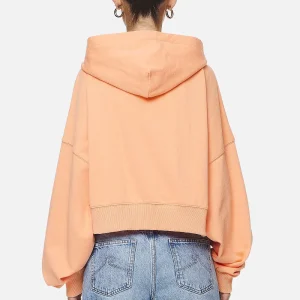 Marla Cropped Zip Hoodie Washed Apricot White Gum-1