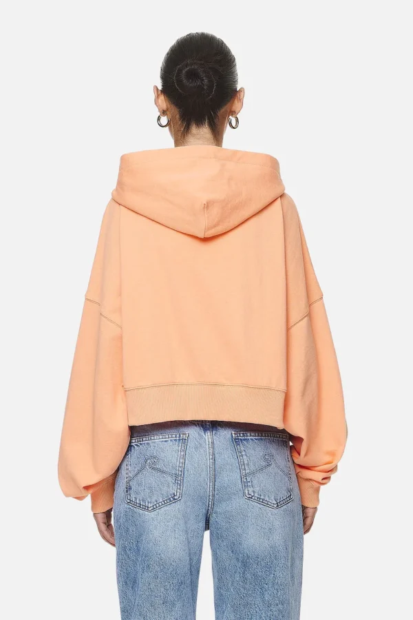 Marla Cropped Zip Hoodie Washed Apricot White Gum-1