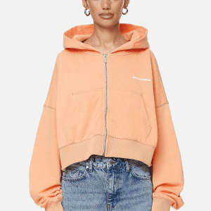 Marla Cropped Zip Hoodie Washed Apricot White Gum