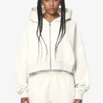 Marla Cropped Zip Hoodie Washed Salty Cream Gum