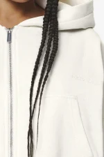 Marla Cropped Zip Hoodie Washed Salty Cream Gum-2