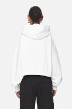 Marla Cropped Zip Hoodie White Black Gum-1