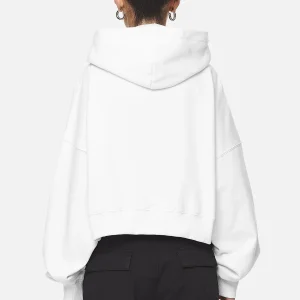 Marla Cropped Zip Hoodie White Black Gum-1