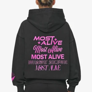 Mei Oversized Hoodie Vintage Black