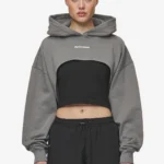 Mina Super Cropped Hoodie Washed Deep Grey