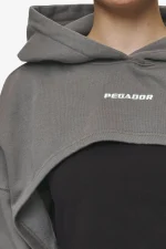 Mina Super Cropped Hoodie Washed Deep Grey-2