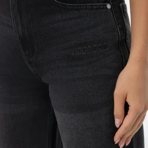 Naddy Wide Leg Jeans Washed Black-3