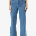 Naddy Wide Leg Jeans Washed Mid Blue
