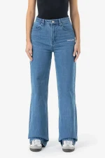 Naddy Wide Leg Jeans Washed Mid Blue