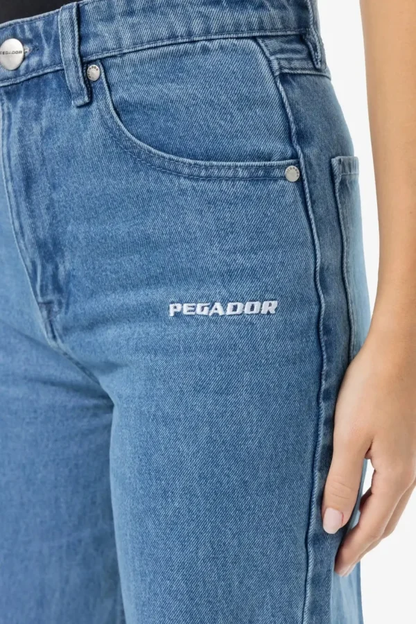 Naddy Wide Leg Jeans Washed Mid Blue-3