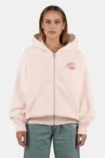 Nadia Oversized Raglan Sweat Jacket Washed Dusty Rose