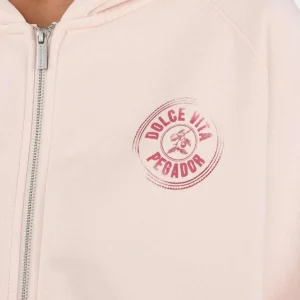 Nadia Oversized Raglan Sweat Jacket Washed Dusty Rose-2