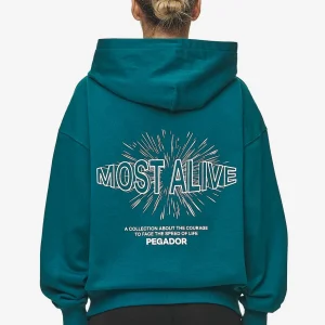 Nisa Oversized Hoodie Washed Urban Turquoise-1