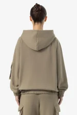Nona Oversized Sweat Jacket Washed Desert Taupe-1