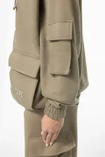 Nona Oversized Sweat Jacket Washed Desert Taupe-3