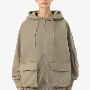 Nona Oversized Sweat Jacket Washed Desert Taupe