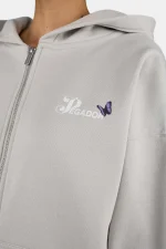 Noria Oversized Sweat Jacket Washed Pure Grey-2