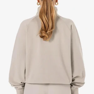 Norma Oversized Halfzip Sweater Washed Dark Stone-1