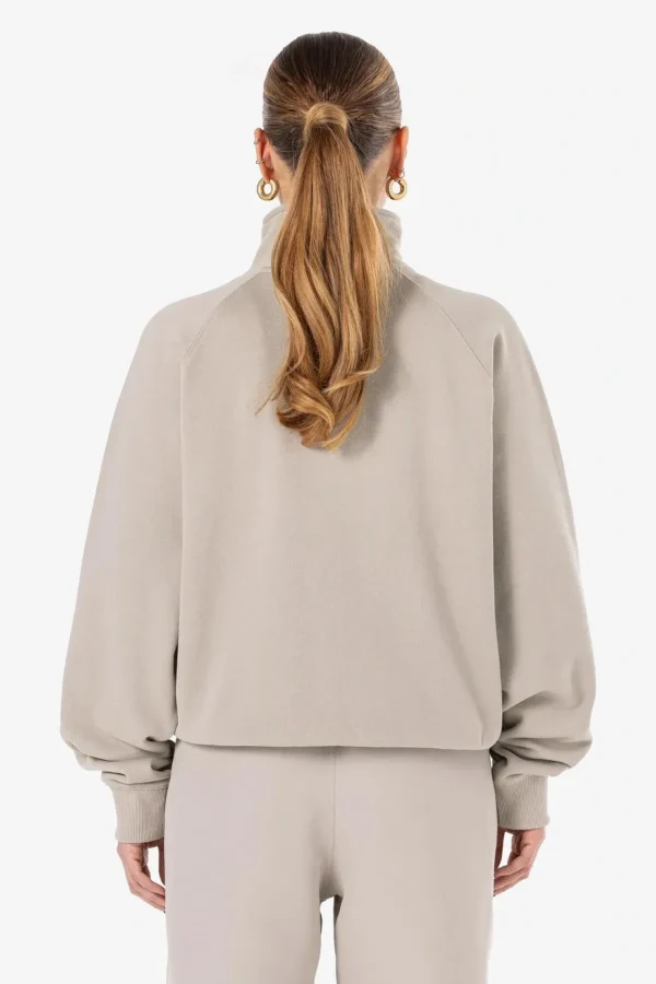 Norma Oversized Halfzip Sweater Washed Dark Stone-1