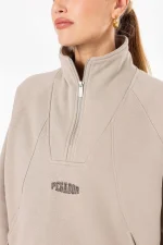 Norma Oversized Halfzip Sweater Washed Dark Stone-2