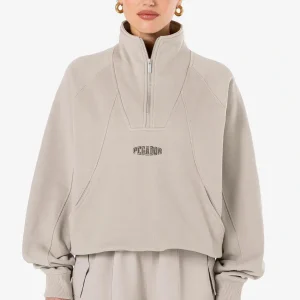 Norma Oversized Halfzip Sweater Washed Dark Stone