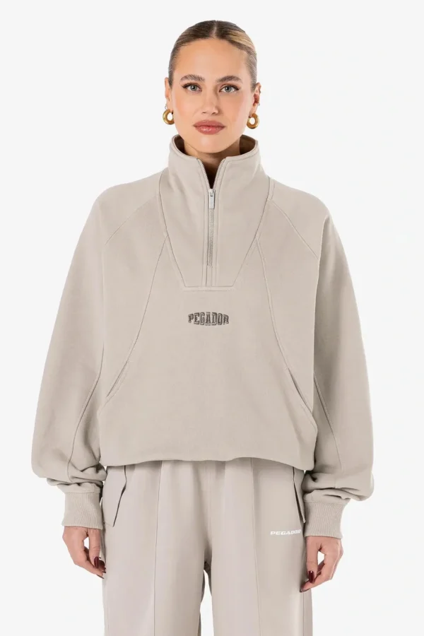 Norma Oversized Halfzip Sweater Washed Dark Stone