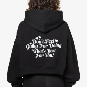 Odda Oversized Cropped Hoodie Black-1