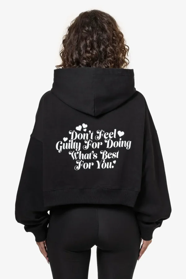 Odda Oversized Cropped Hoodie Black-1