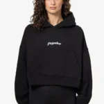 Odda Oversized Cropped Hoodie Black