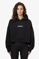 Odda Oversized Cropped Hoodie Black