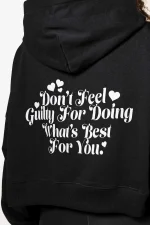 Odda Oversized Cropped Hoodie Black-2